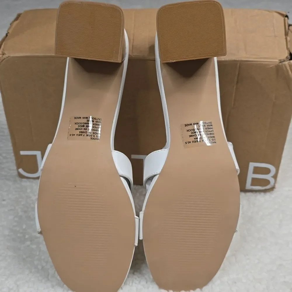 NIB JustFab Haidee Bright White Heeled Sandal Size 8.5 - Picture 6 of 9